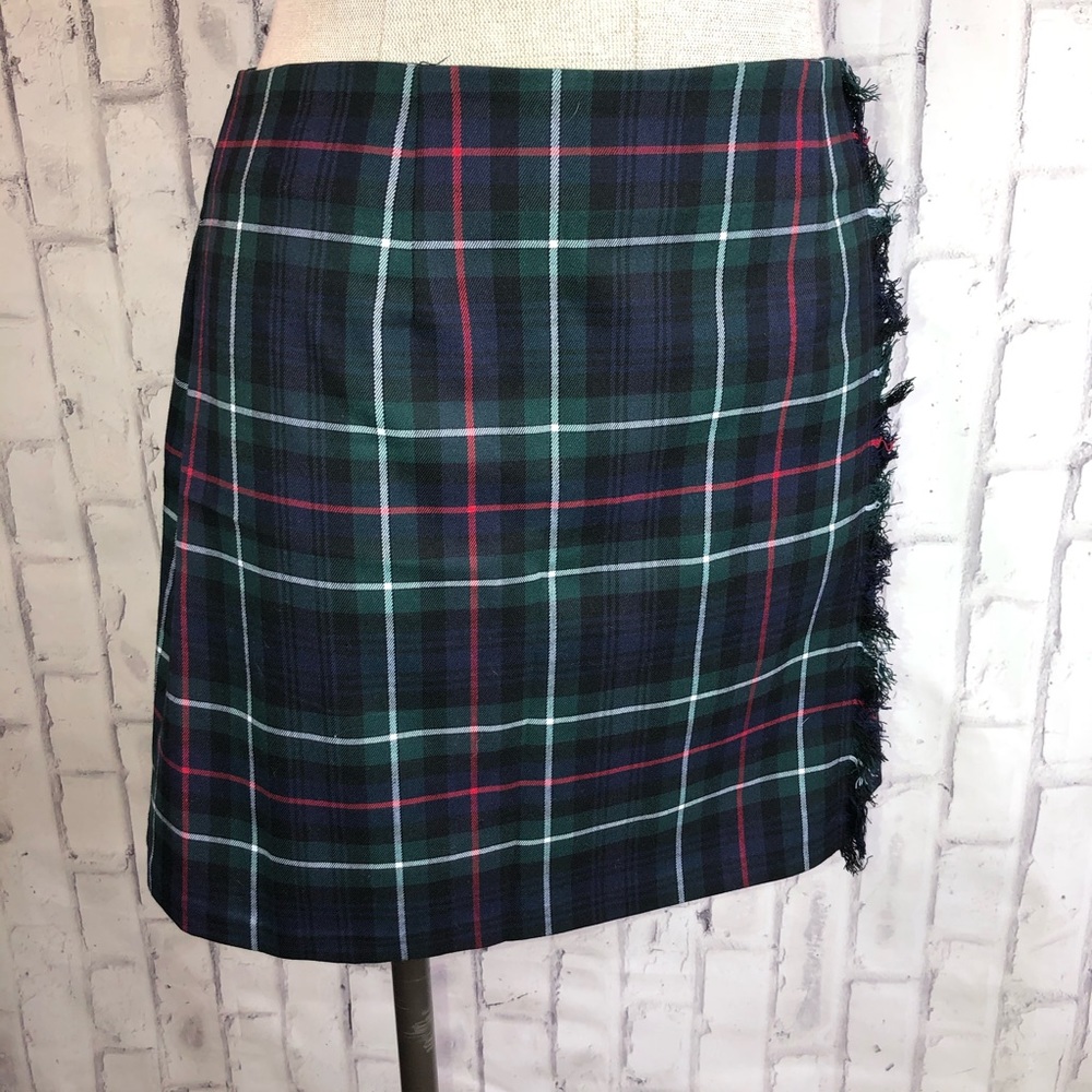 Blue Green plaid school girl skirt size 10